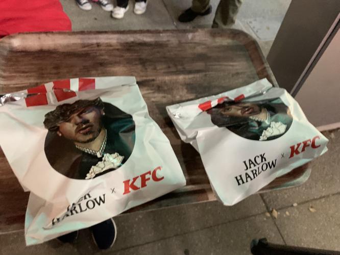 Jack Harlow KFC sandwiches.jfif