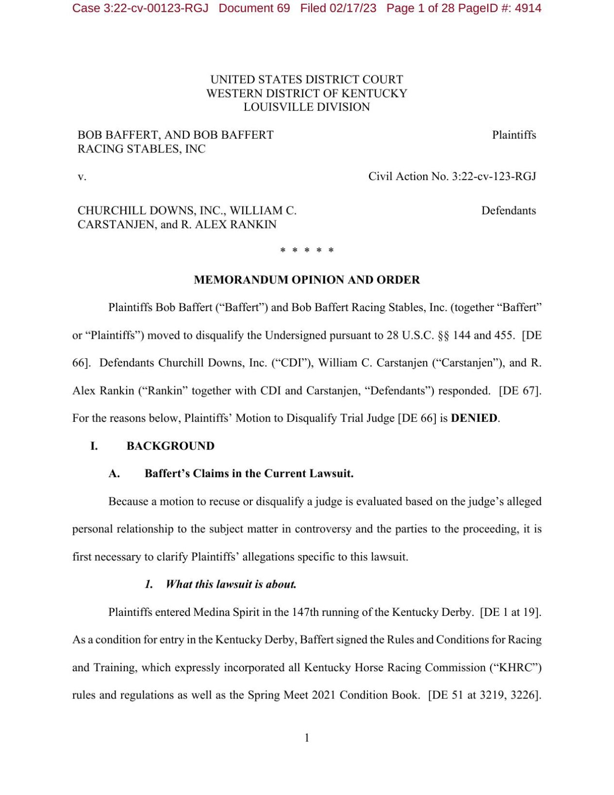 Baffert Ruling 2-17-23