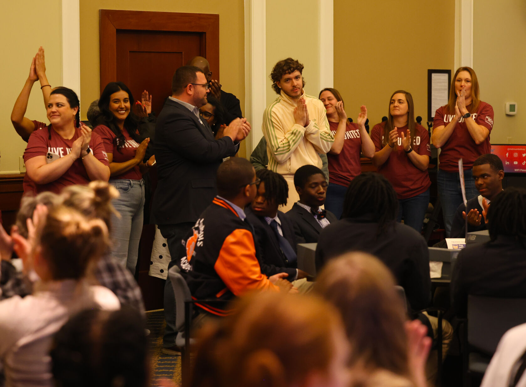 Crowd claps as Jack Harlow departs.JPG