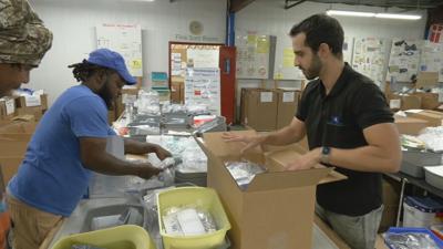 SOS crews pack medical items