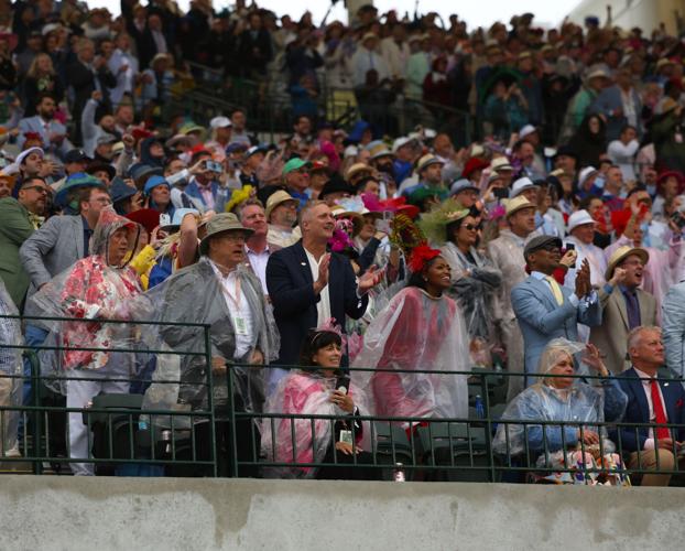 Crowd cheers during Kentucky Derby 151 race.JPG