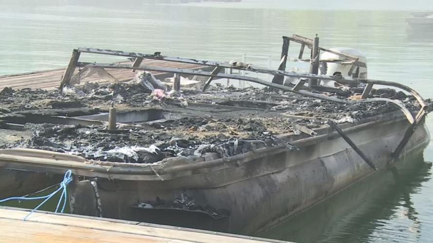 Lake Cumberland Marina Fire Houseboat Damaged