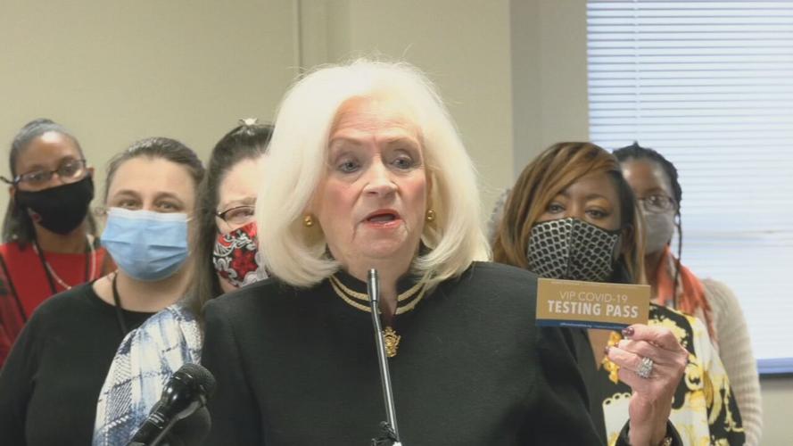 Jefferson County Clerk Bobbie Holsclaw announcing COVID-19 testing at clerk's office branches