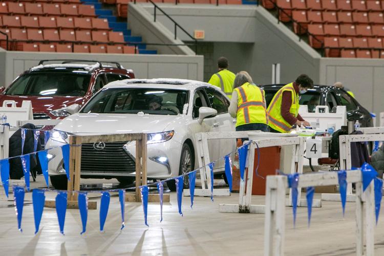 Lou Vax COVID-19 mass vaccination site at Broadbent Arena