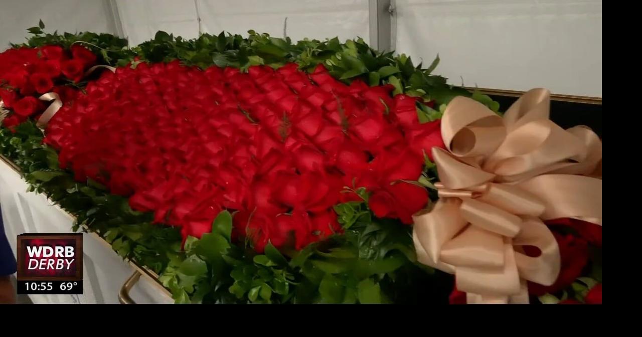 Reyna Katko admires the completed Garland of Roses Kentucky Derby ...
