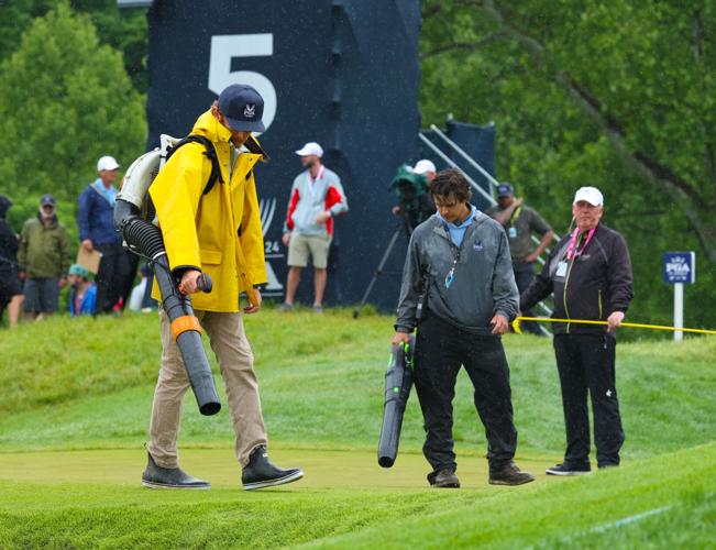 Green is blown dry at Valhalla for PGA Championship.JPG