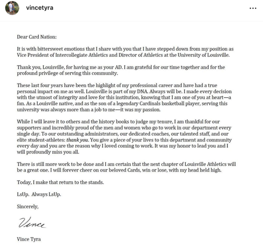 Tyra farewell letter