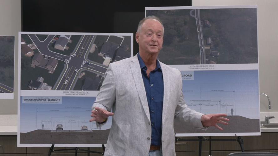 Jeffersonville Mayor presenting Charlestown Pike project design 12-7-21