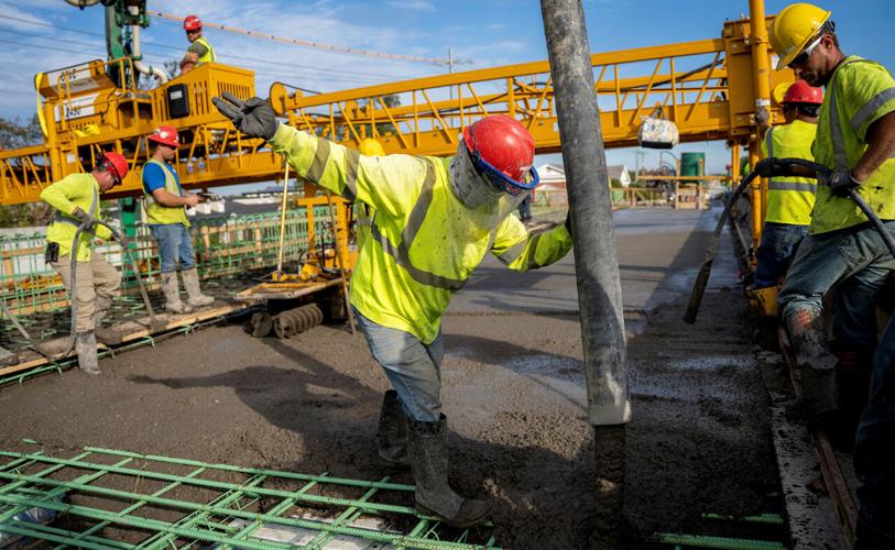 Crews work on new Brownsboro Road Bridge (Nov. 2021)