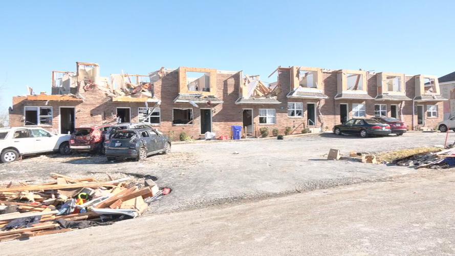 Tornado damage shown at Bowling Green apartment complex in Dec. 2021 in Whispering Hills subdivision area