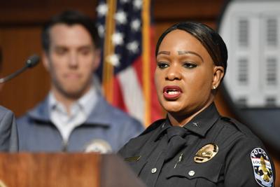 Louisville Shooting Presser - LMPD interim chief Gwinn-Villaroel - 4-11-2023 AP