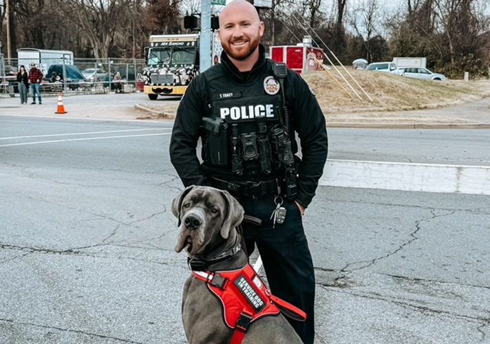 LMPD Officer Travis Tracy with K9