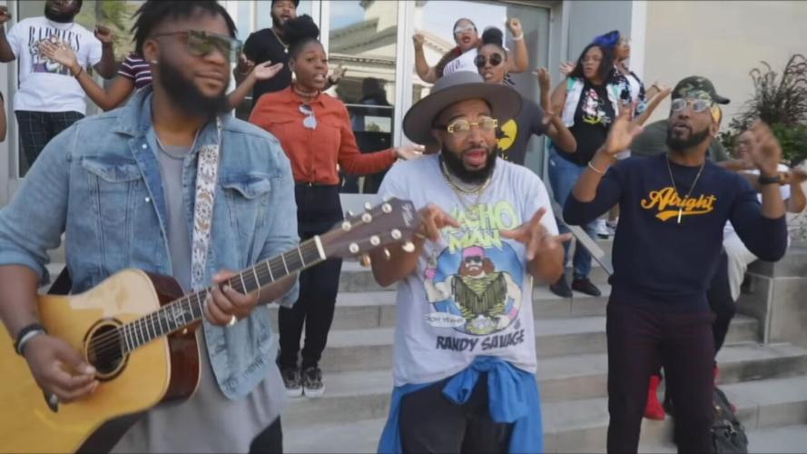 A clip from the music video for "Praise Belongs to You" by Jason Clayborn & The Atmosphere Changers