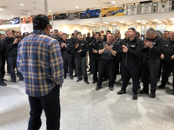 Standing ovation for Newman from Roush Crew