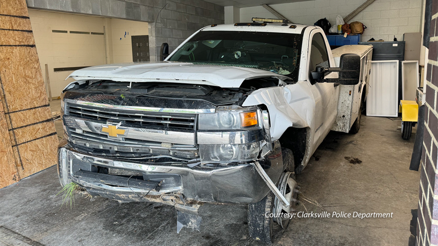 Clarksville Police shared this image of a truck after saying suspects fled