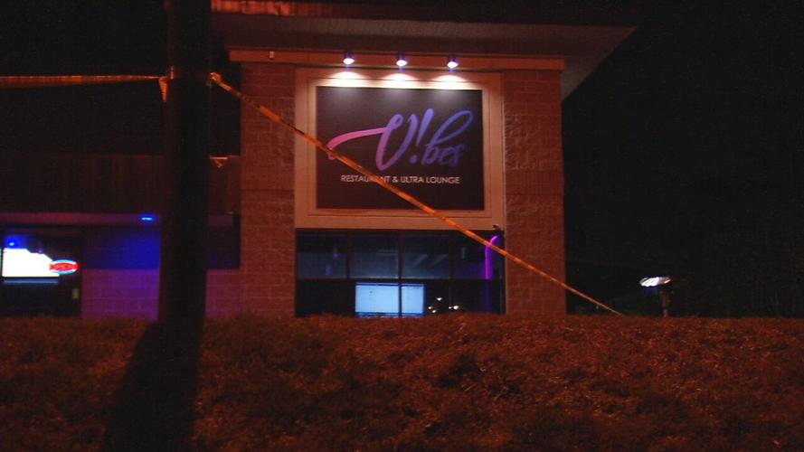 Crime scene tape surrounds Vibes Restaurant and Ultra Lounge on River Road