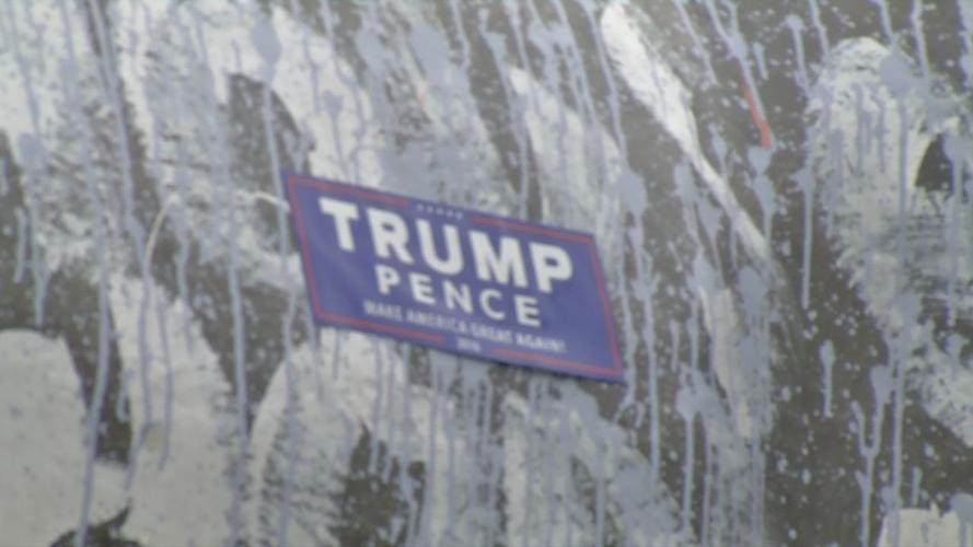 Castleman Statue with Trump Sticker