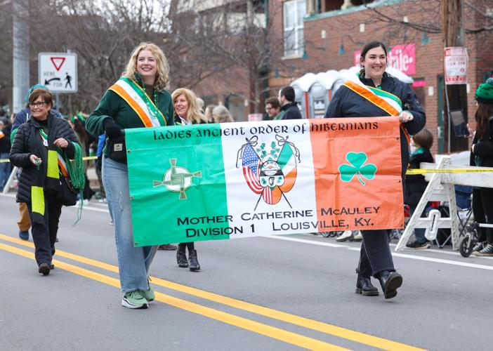 Ancient Order flag at St. Patrick's Day Parade.JPG