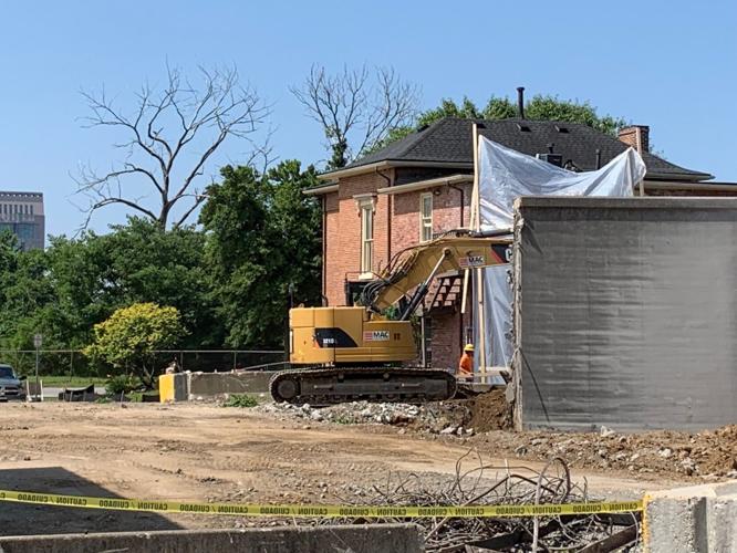 Construction work on wall
