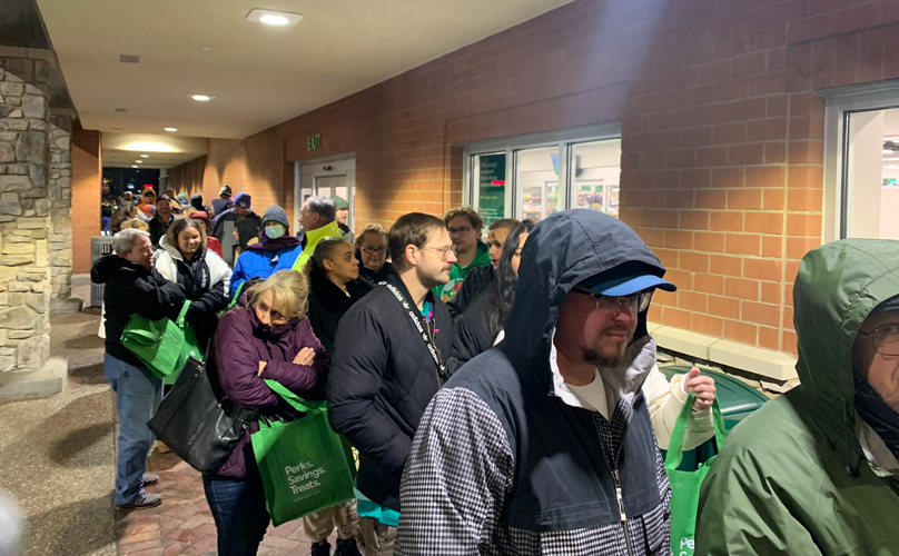 Crowds line up outside of Publix in east Louisville, Kentucky