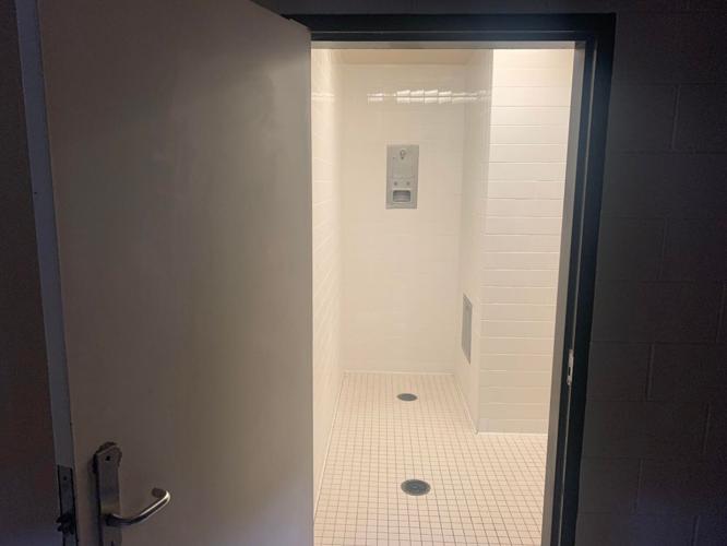 Shower stall in Louisville Metro Youth Detention Center