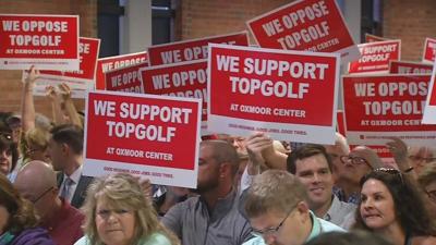 Hundreds attend public hearing held Monday on proposed Topgolf at Oxmoor Center