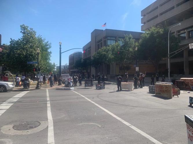 6th and Jefferson furniture blocking road 8-8-20