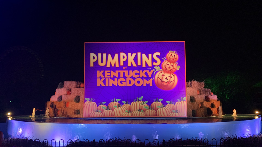 Pumpkins at Kentucky Kingdom at Night