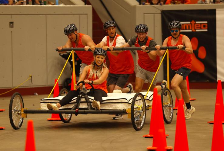 Steering the bed during races.JPG
