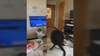 Norton Children's Hospital mobile gaming cart