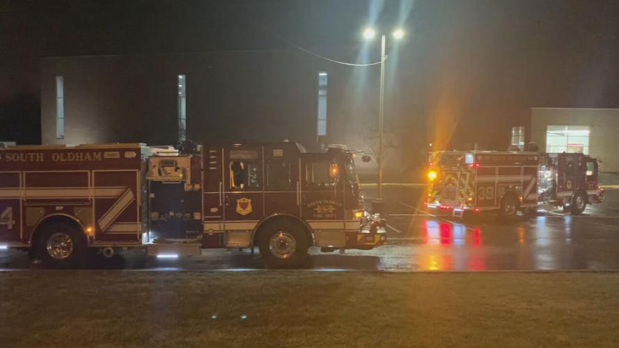The scene of a Feb. 22, 2023 fire at the Oldham County Family YMCA