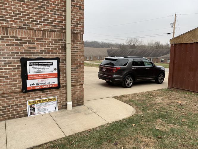 Baby box installed at Harrison Township Fire Station 1 in Corydon, Indiana (Jan. 11, 2021)