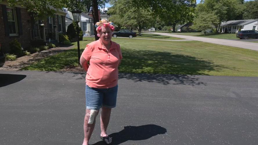 Callista Raisor waits for power to be restored to her Louisville home
