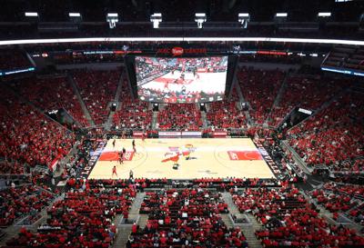 Midcourt crowd at KFC Yum! Center - March 8, 2025.JPG