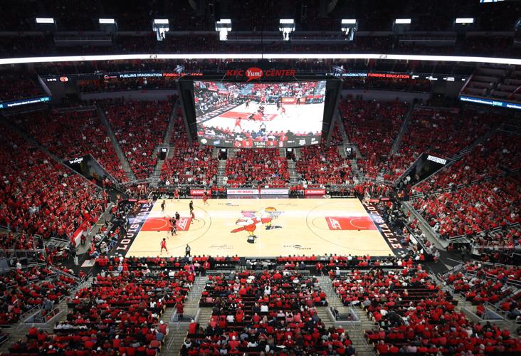Midcourt crowd at KFC Yum! Center - March 8, 2025.JPG