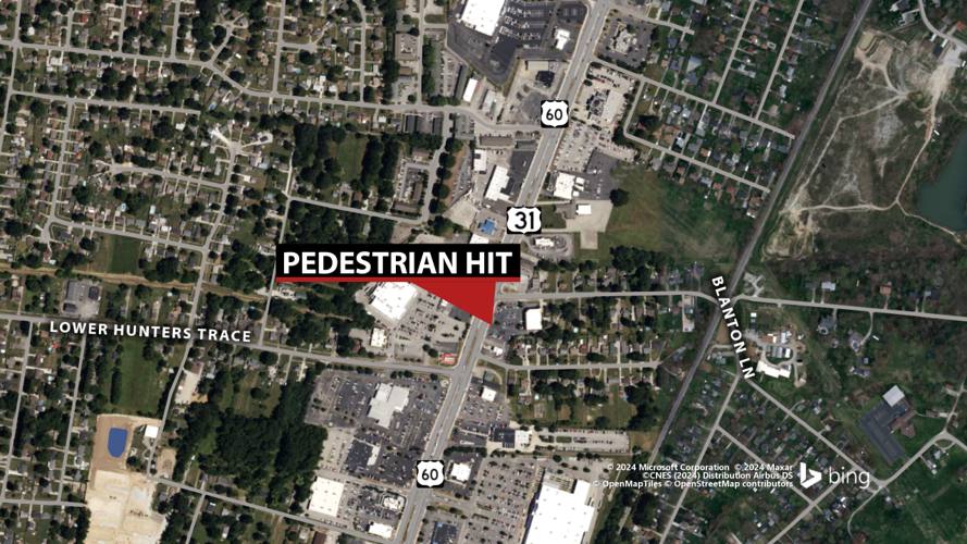 Map of pedestrian struck on Dixie Highway
