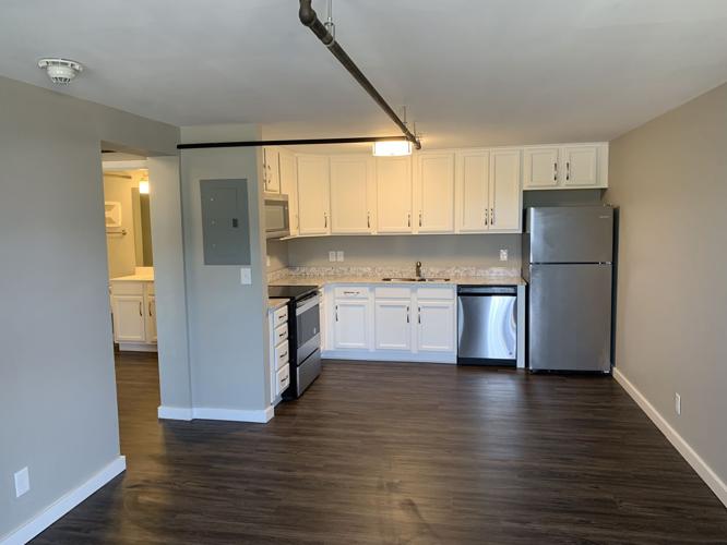 A living space inside the Clarksville Lofts