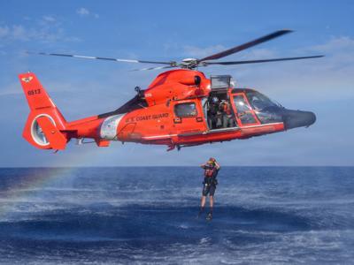 Coast Guard chopper - swim   training 2025