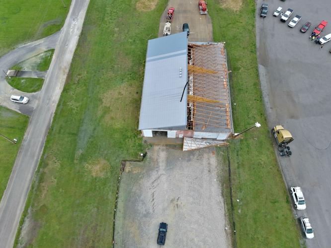 Roof damage from Leavenworth Fire Station 4.2.24