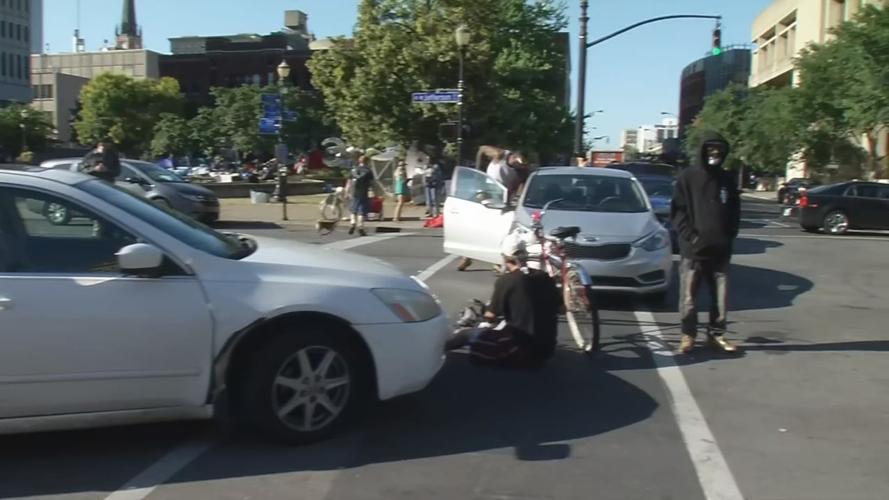 Downtown Protester Blocks Traffic During Rush Hour - 6-15-20