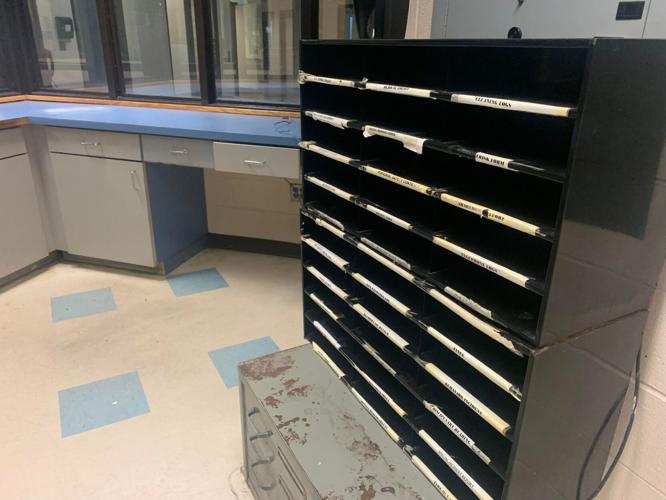 Senior staff office in Louisville's youth detention center shows file cabinet