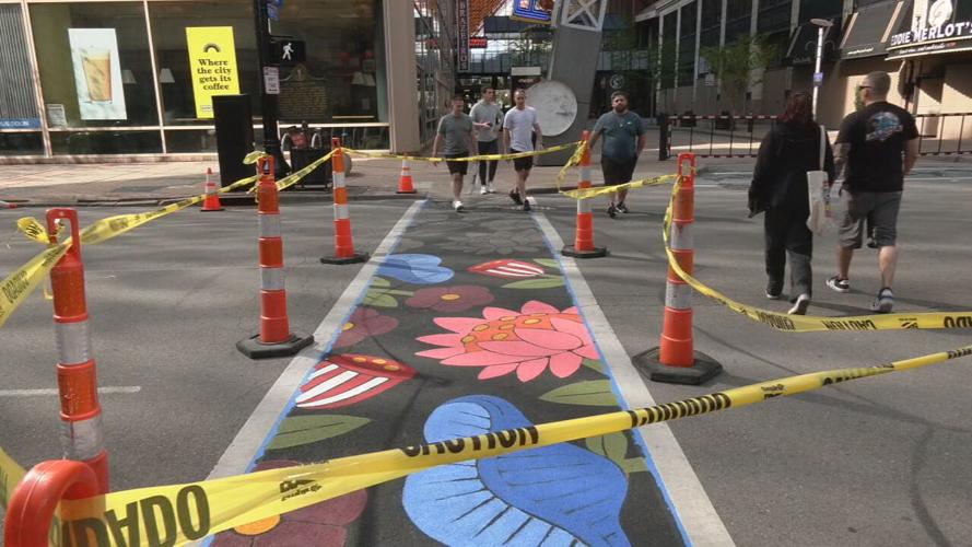 Downtown Louisville Crosswalk Painting