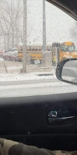 School bus and snow
