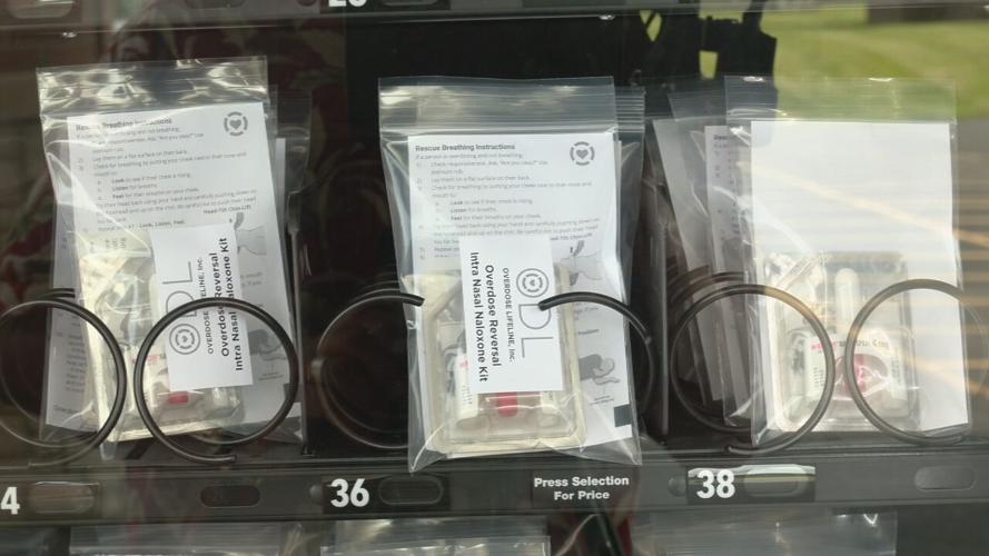 Vending machine at Scott Memorial Health dispensing free Narcan