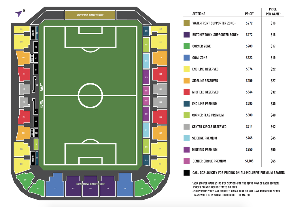 Louisville City FC releases ticket prices, virtual seat map for