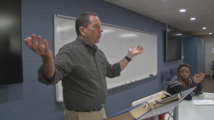 Mark Riordan teaching sober living at The Healing Place