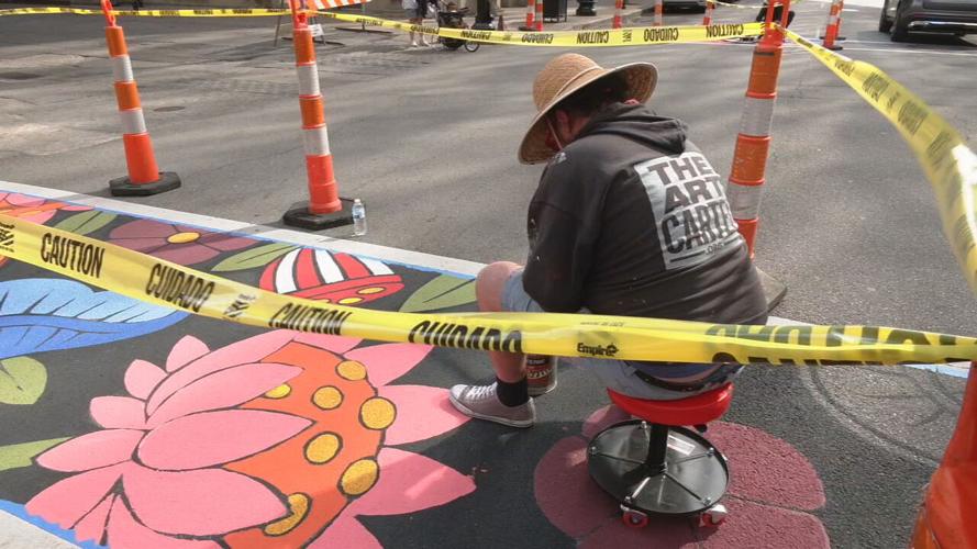 Downtown Louisville Crosswalk Painting