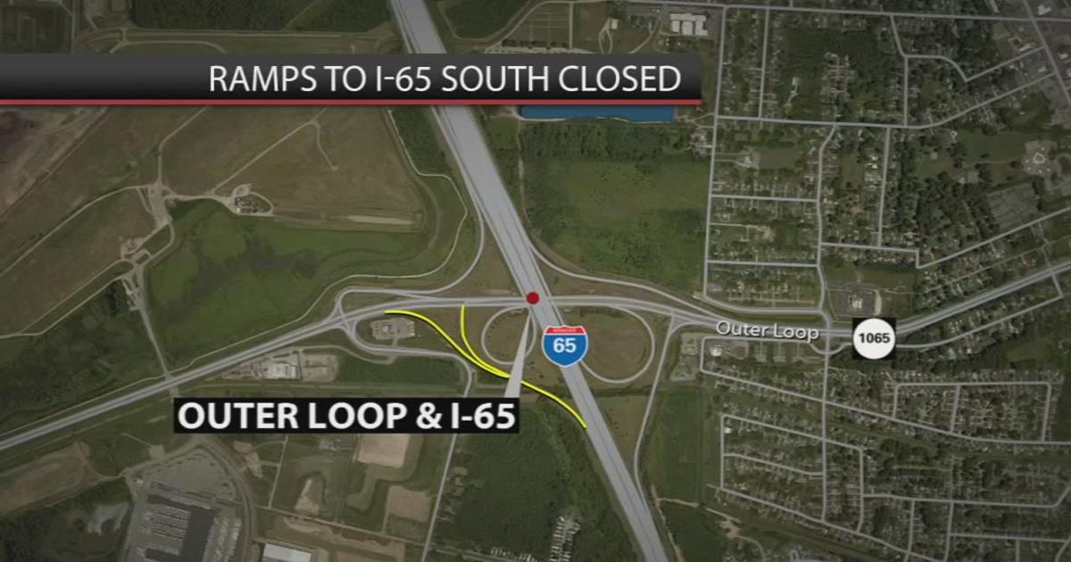 Entrance ramps from Outer Loop to I-65 South closed due to hole in ...