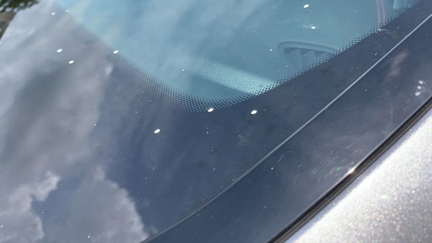 Spatter from paint that dripped from the Sherman Minton Bridge onto Mike Scheser's car