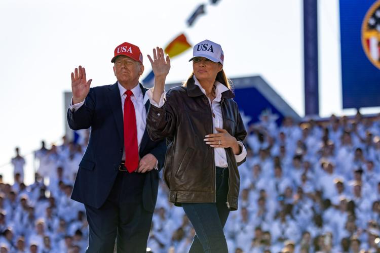 Potus Trump and First Lady Melania on USS Truman for Navy's 250th 10-5-2025
